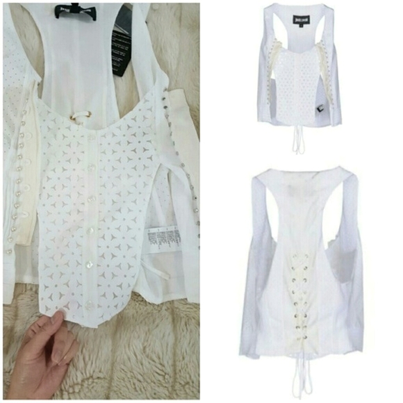 🍒NWT🍒 JUST CAVALLI 100% COTTON VEST TOP - Picture 5 of 13